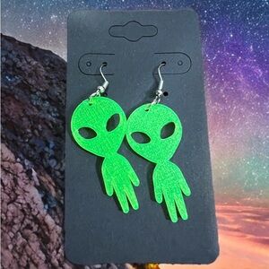 Glowing alien 3d printed earrings